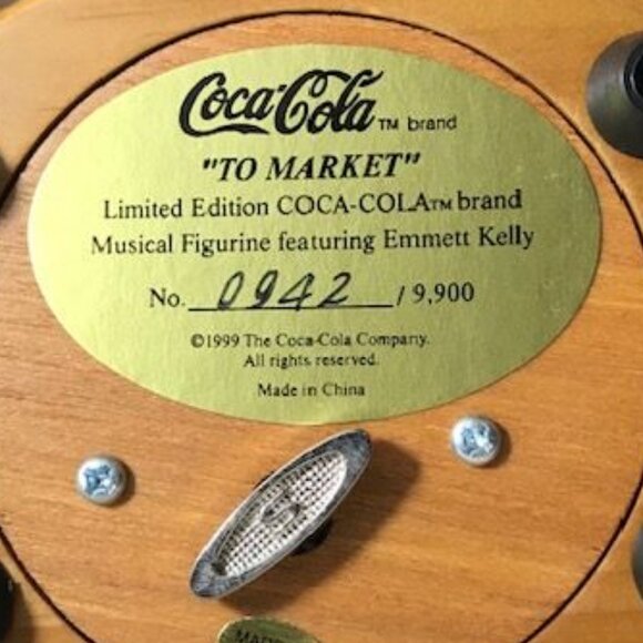 Vintage Coca-Cola Limited Edition Emmett Kelly 'To Market' Musical Figurine - Picture 15 of 16